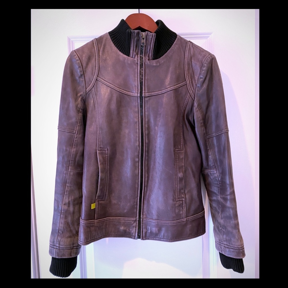 Soia and Kyo Purple Leather Jacket